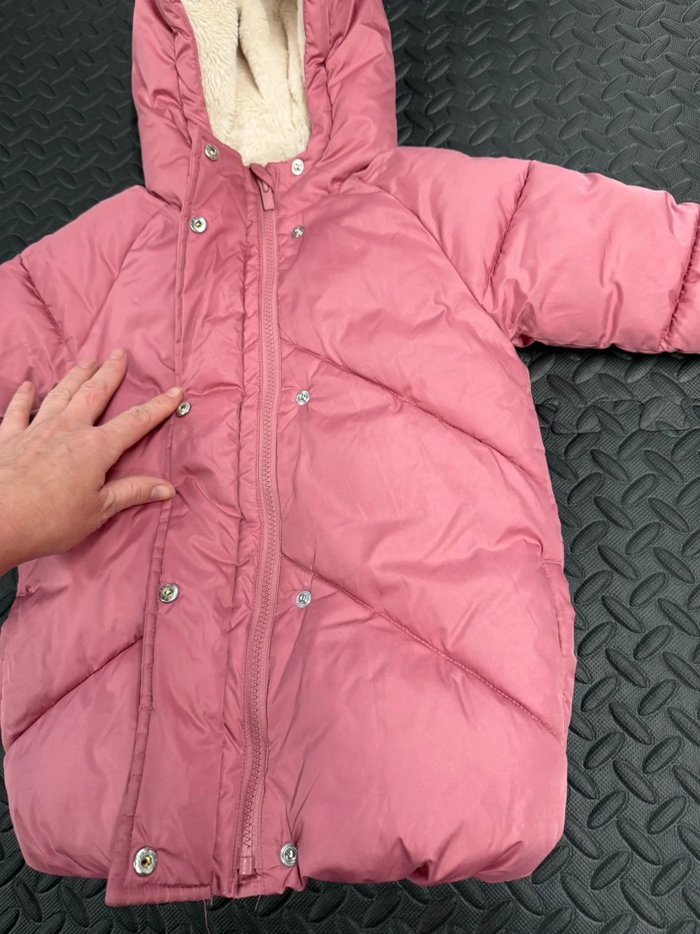 GAP Baby Size 3 Faux-Fur Lined Jacket in Rose Pink